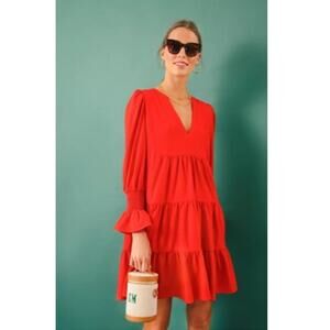 Tuckernuck Pomander Place Red Crepe Kenzo Dress M